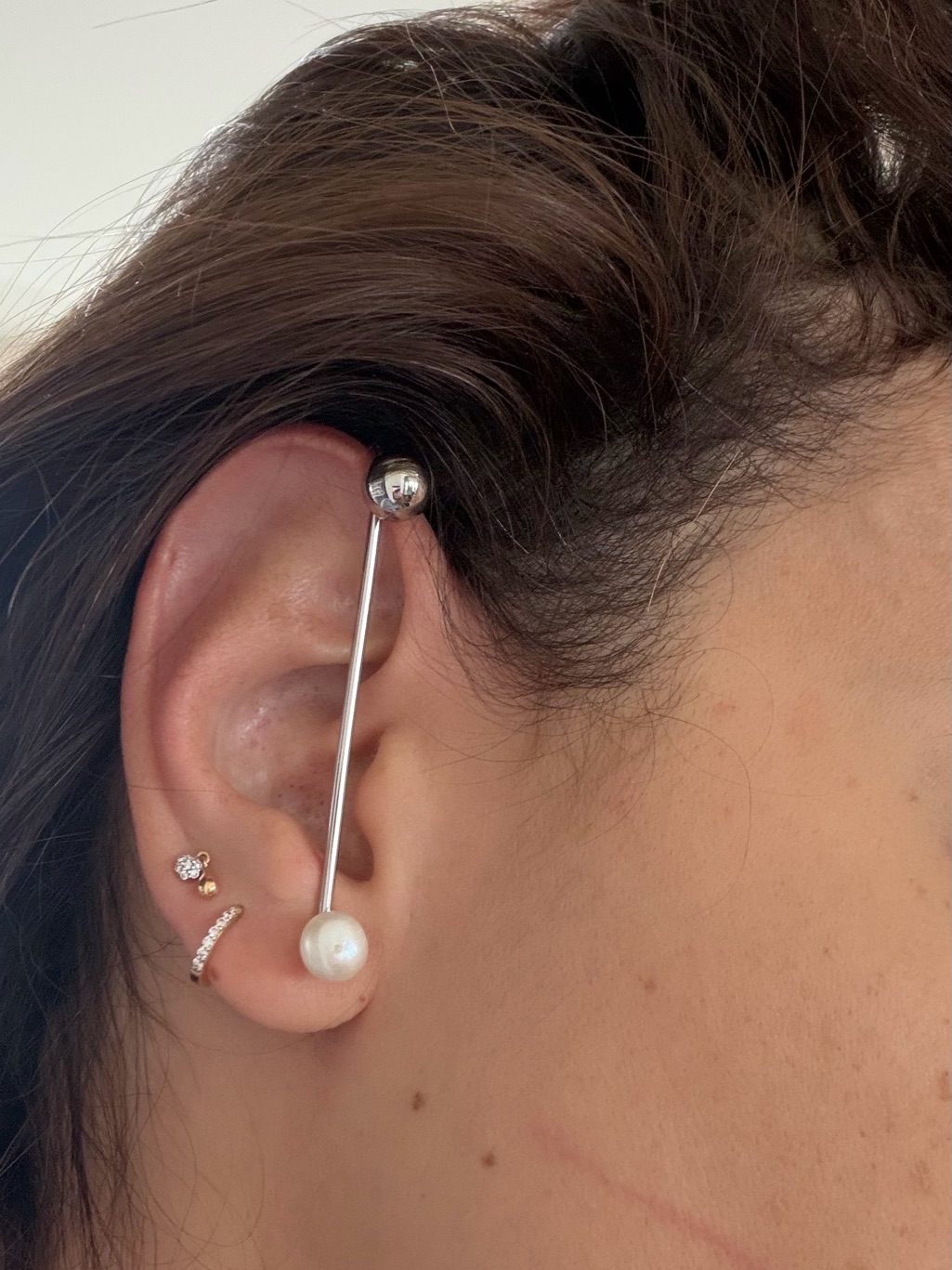 Sterling Silver Pearl Drop Ear Jacket - White Pearl